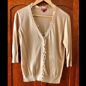 Merona 3/4 sleeve Ruffle Edge Cotton Cardigan